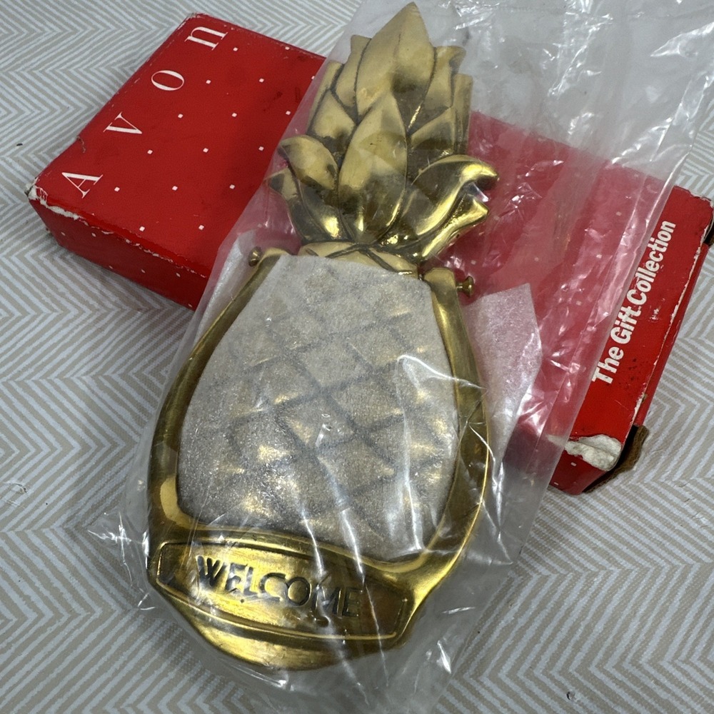 NEW Solid Brass Pineapple Door Knocker‎ Welcome Handle Vintage AVON  6 1/2" High